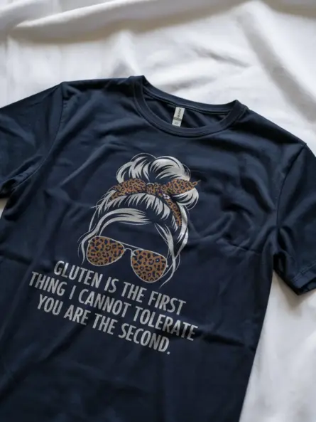 Funny Gluten Shirt – Bold Sarcastic Tee with Leopard Print Style - Image 11