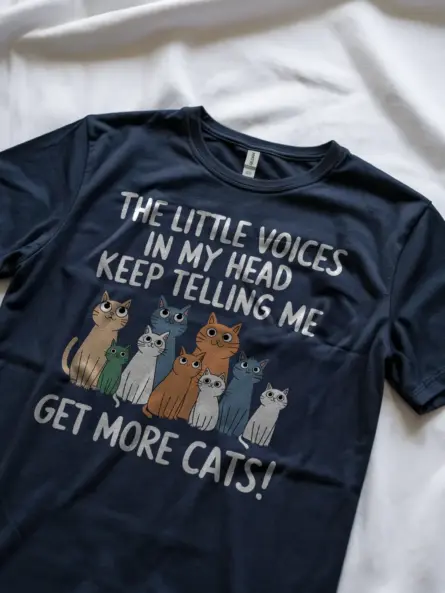Funny Introvert Cat Shirt - Voices Say Get More Cats Tee - Image 11