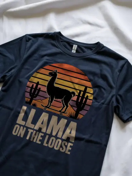 Funny Llama T-Shirt – “Llama on the Loose” Retro Humor Tee for Animal Lovers - Image 8