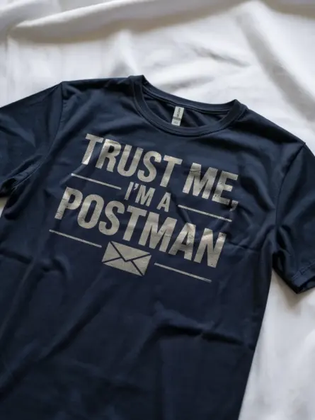 Funny Postman T-Shirt Trust Me Design - Image 5