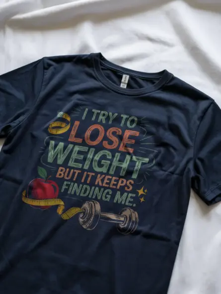 Funny Weight Loss T-Shirt for Women – I Try to Lose Weight but It Keeps Finding Me - Image 9