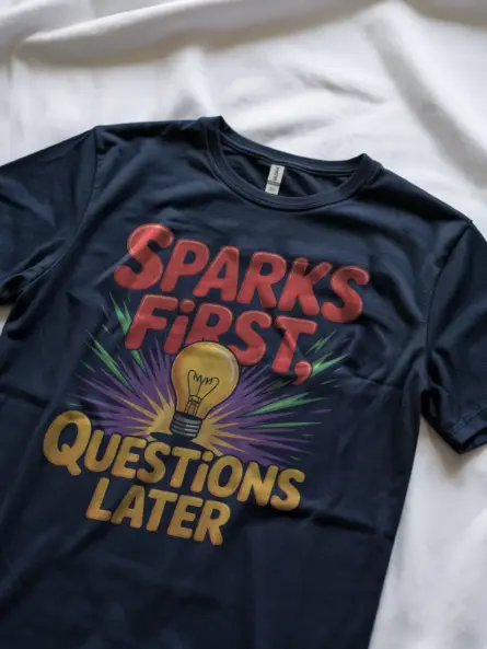 Funny Welding Shirt – Spark First, Questions Later Retro Tee for Tradesmen - Image 8