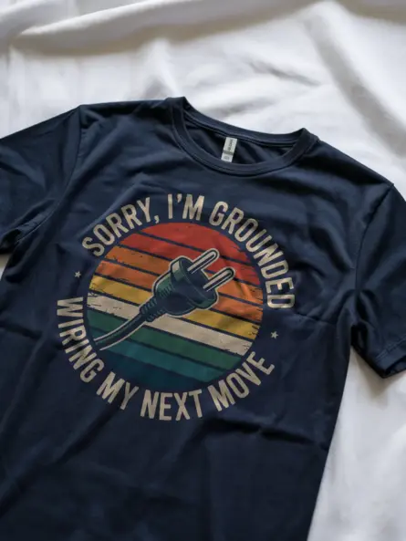 Grounded Electrician T-Shirt – Vintage Hard Hat Design - Image 9