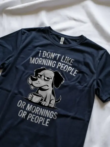 Grumpy Dog Coffee T-Shirt – Funny Anti-Morning Tee for Introverts - Image 8