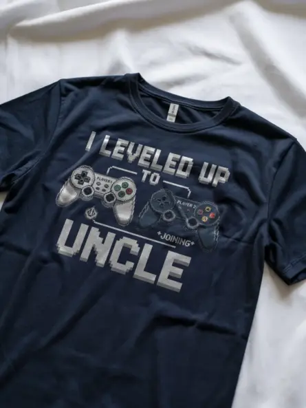 I Leveled Up to Uncle Gamer Uncle T-Shirt - Image 11