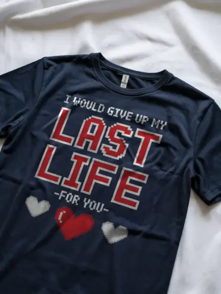 Pixel Heart Gamer Couple T-Shirt – Retro 8-Bit Love Apparel - Image 11