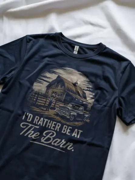 Navy Shirt Lifestyle – I’d Rather Be at The Barn – barn life t-shirt