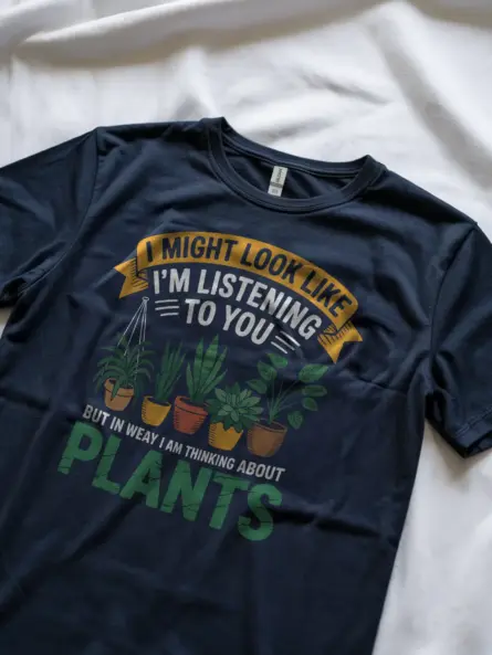 I Might Look Like I’m Listening To You But In My Head I’m Thinking About Plants T-Shirt - Image 9