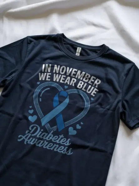 Empowering In November We Wear Blue Shirt – Diabetes Tee - Image 11