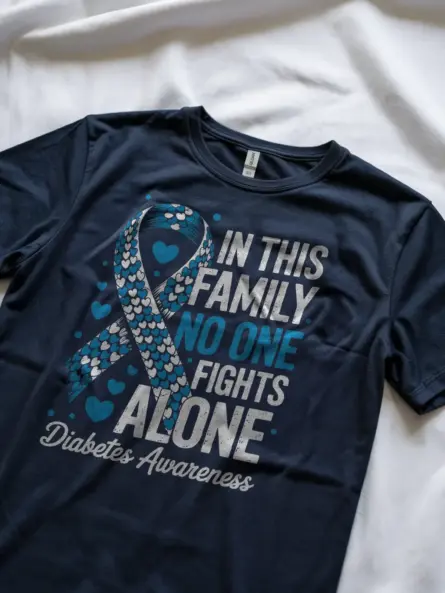In This Family No One Fights Alone Diabetes Shirt – Bold Support Tee - Image 11