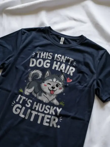 Husky Glitter Shirt – Cute Funny Dog Hair Tee for Husky Owners - Image 8