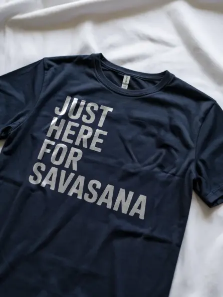 Just Here for Savasana Shirt – Funny Minimalist Yoga Tee for Relaxation - Image 8