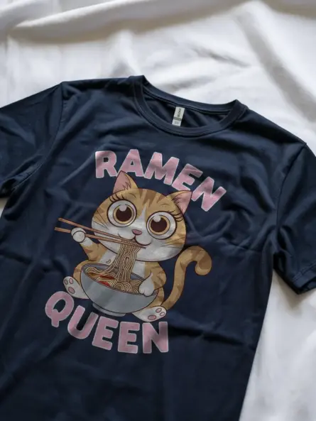 Kawaii Ramen Cat T-Shirt for Ramen & Anime Lovers - Image 5