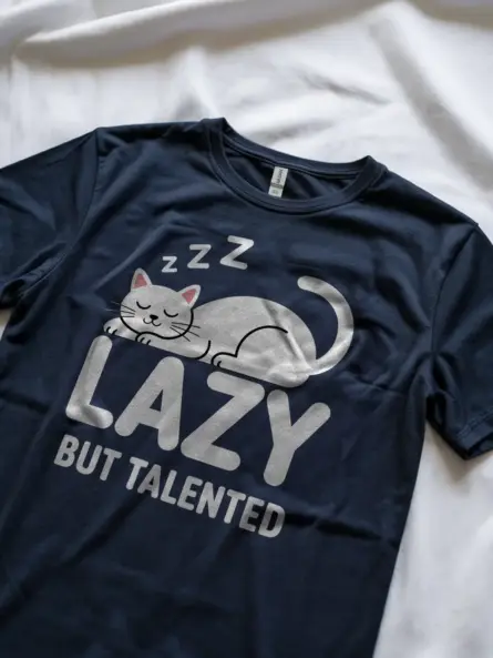 Lazy Cat Shirt – Funny & Minimalist Gift for Creative Students - Image 8