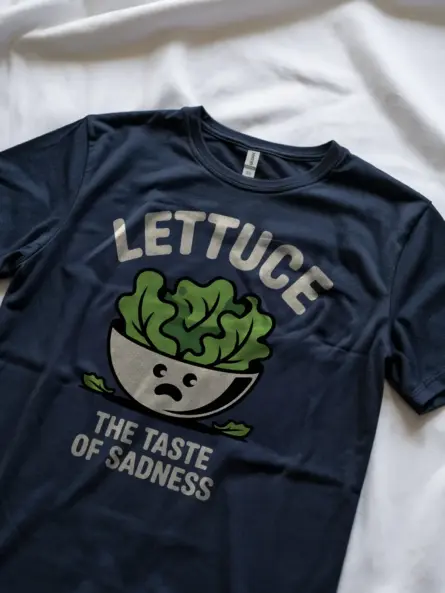 Lettuce the Taste of Sadness T-Shirt – Funny Food Meme Tee - Image 8