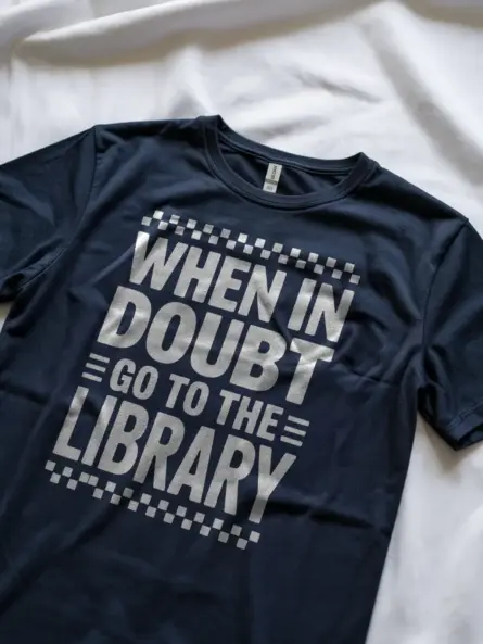 Library Quote Shirt – Bold Retro When in Doubt Go to the Library Tee - Image 7