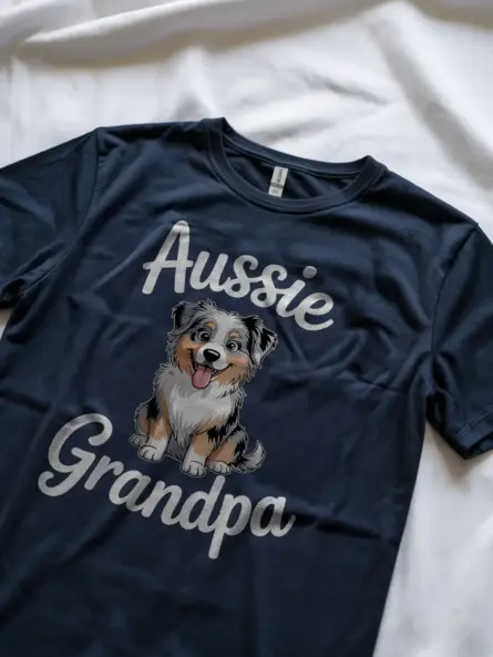 Cheerful Mini Aussie Mom Shirt – Aussie Grandpa Dog Tee - Image 9