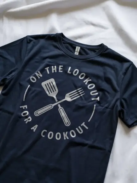 Minimalist Cookout T-Shirt – On the Lookout Design for BBQ Fans - Image 11
