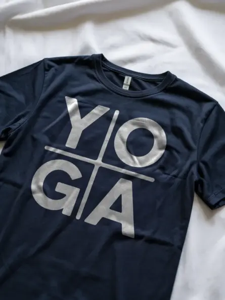 Minimalist Yoga Shirt – Bold Grid Logo Tee for Wellness Brands - Image 8