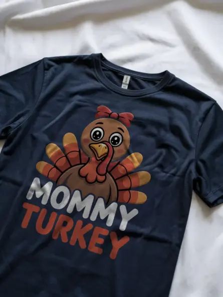 Mommy Turkey Shirt – Cute Thanksgiving Graphic Tee for Moms - Image 8
