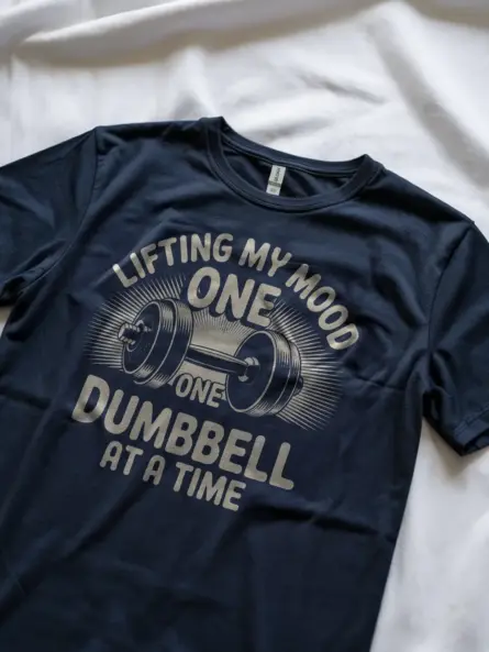 Motivational Dumbbell T-Shirt for Women | Retro Fitness Mental Health Tee - Image 9