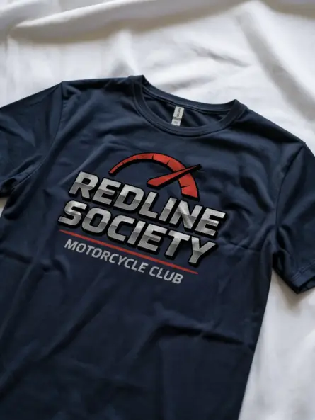 Motorcycle Club T Shirt – Bold Redline Racing Graphic Tee - Image 2