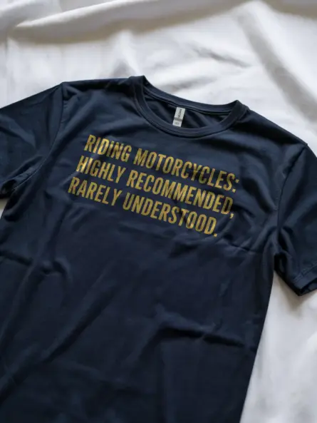 Striking Motorcycle Quote T-Shirt – Vintage Yellow Text on Black - Image 8