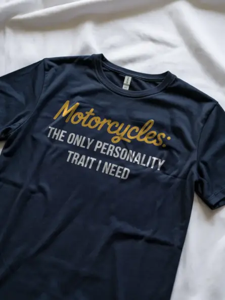 Witty Motorcycle Quote T-Shirt – Minimalist Personality Trait Biker Tee - Image 8