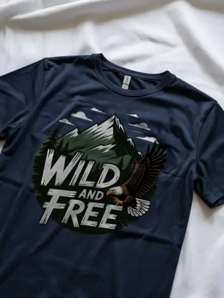 Wild and Free Mountain Adventure Eagle T-Shirt - Image 8