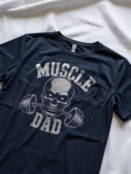 Muscle Dad Graphic Gym T-Shirt for Hardcore Fitness Fathers - Image 8