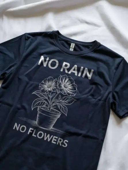 Inspirational No Rain No Flowers T-Shirt - Image 9