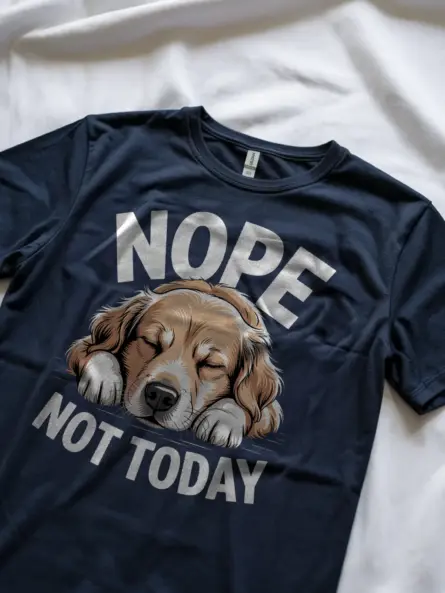 Nope Not Today Dog Shirt – Funny Lazy Golden Retriever Tee - Image 9