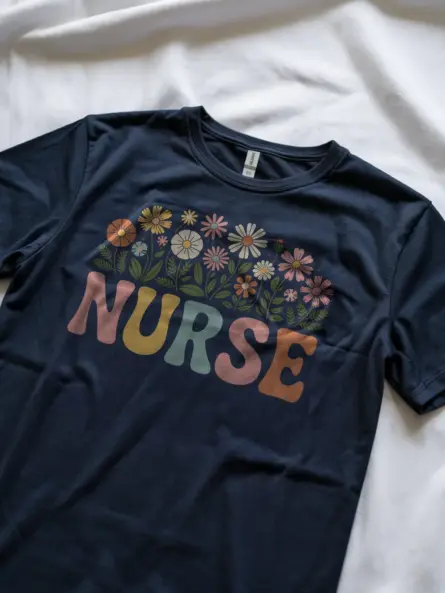 navy Front Retro Nurse Shirt