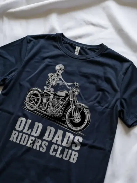 Legendary Old Biker T-Shirt – Skeleton Chopper Dad Riders Club Graphic - Image 8