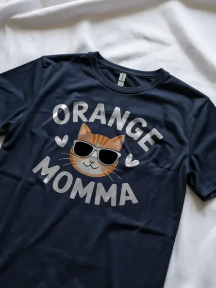 Orange Tabby Cat Mom Shirt – Cute Cat Mom Gift - Image 2