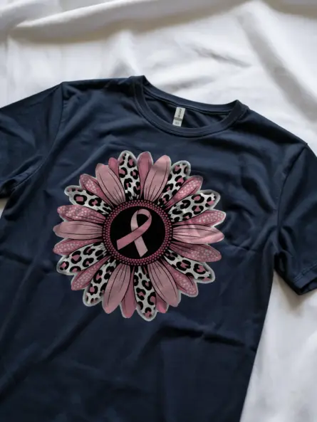 Pink Sunflower Breast Cancer Shirt – Stunning Floral Awareness Tee - Image 8