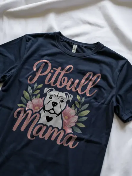 Adorable Pitbull Mama Shirt – Feminine Floral Dog Mom Gift Tee - Image 9