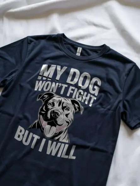 Bold Pitbull Protection Shirt – My Dog Won’t Fight But I Will Tee - Image 5