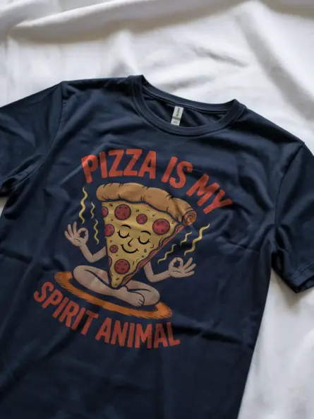 Funny Pizza Is My Spirit Animal Shirt – Quirky Zen Tee for Foodies - Image 8