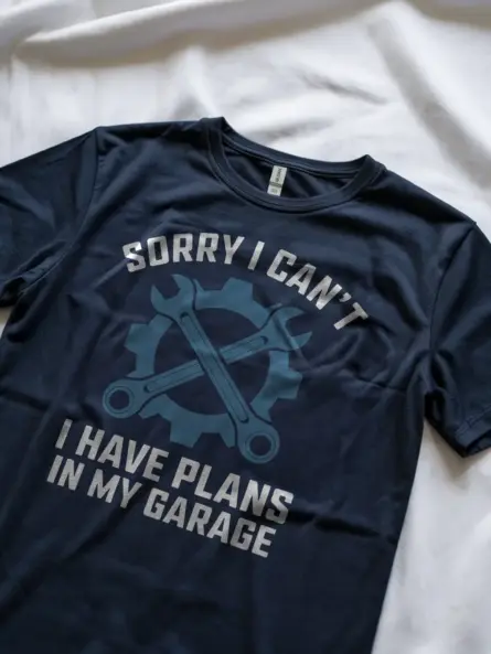 Plans in My Garage Shirt – Funny Mechanic Tee for Car Guys & DIY Fans - Image 2