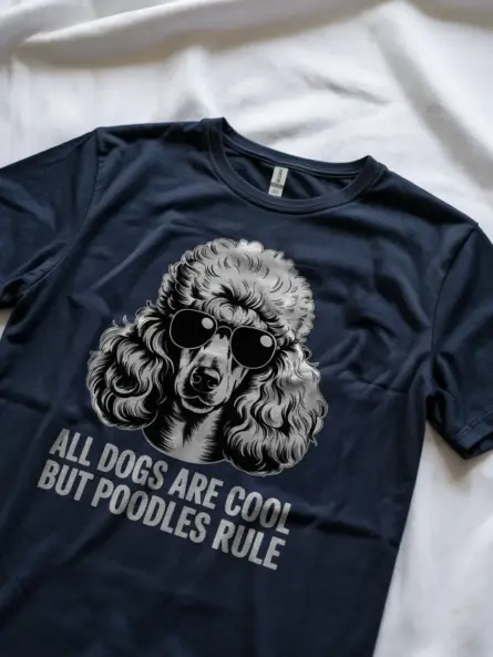 Bold Poodle Sunglasses Shirt – Funny Dog Lover Graphic Tee - Image 9