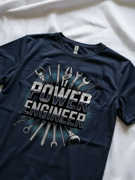 Power Engineer T-Shirt with Metallic Tools Graphic - Image 8