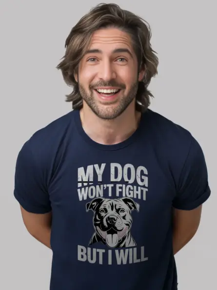 Bold Pitbull Protection Shirt – My Dog Won’t Fight But I Will Tee - Image 6