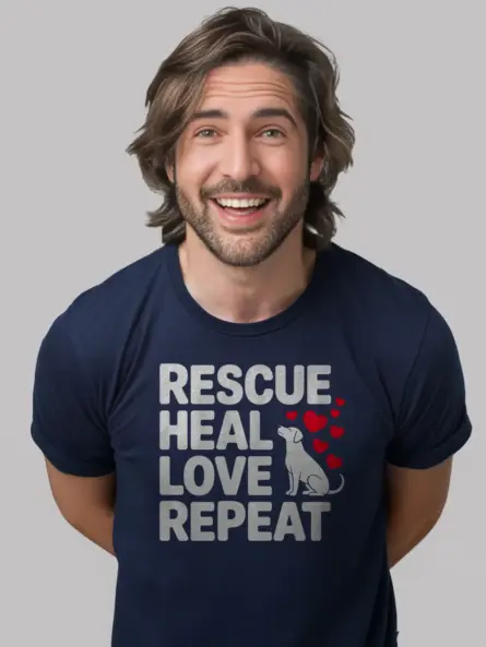 Rescue Love Repeat Shirt – Uplifting Dog Rescue Volunteer Tee - Image 6