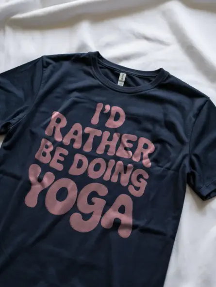 Rather Be Doing Yoga Shirt – Bold Retro Bubble Font Tee for Wellness Vibes - Image 8