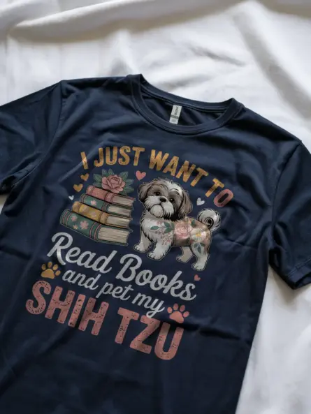 Read Books T-Shirt – Cozy Floral Shih Tzu Tee for Pet-Loving Bookworms  ⸻ - Image 9