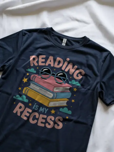 Reading T Shirt – Fun Reading Is My Recess Tee for Kids and Teachers - Image 8