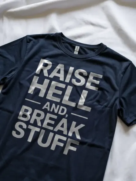 Rebellious Gym Slogan T-Shirt – Raise Hell and Break Stuff - Image 8