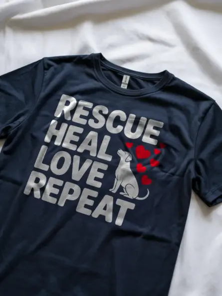 Rescue Love Repeat Shirt – Uplifting Dog Rescue Volunteer Tee - Image 5