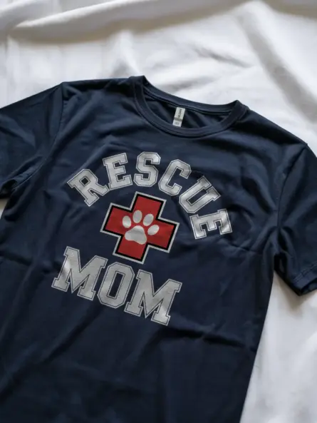 Bold Rescue Mom T-Shirt – Varsity Style Dog Lover Apparel - Image 5